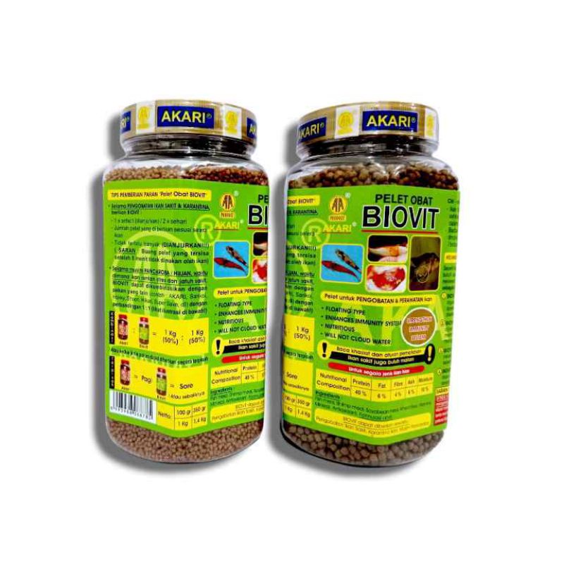 Makanan Ikan Pellet Obat AKARI AA BIOVIT 350gr