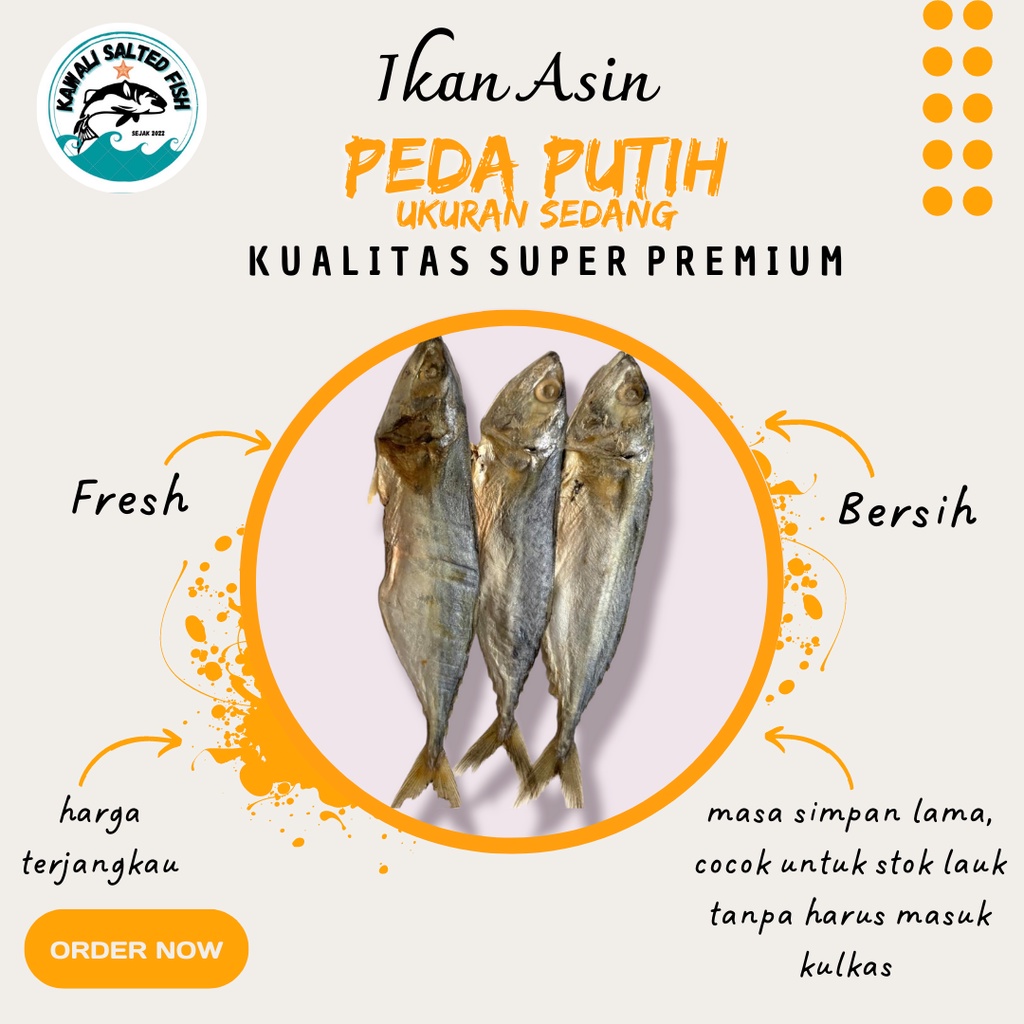 

ikan asin peda putih ukuran sedang 100gr murah promo