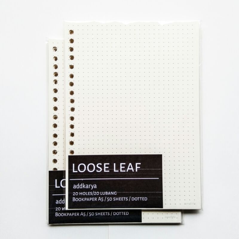 

[Jinjukuki] LOOSE LEAF A5 BOOK PAPER DOTTED 50 LEMBAR 55 GSM/ISI BINDER BOOK PAPER