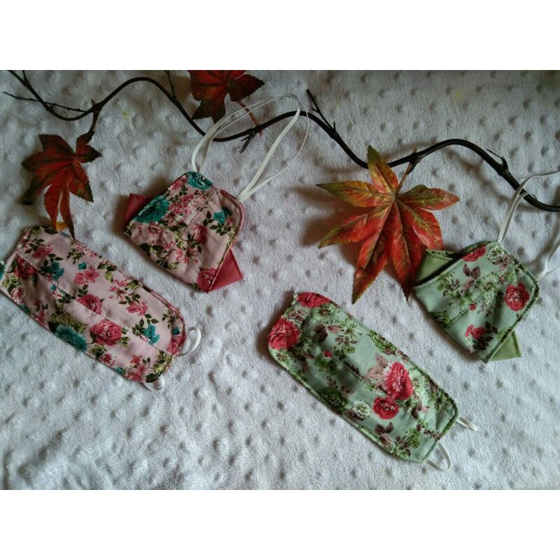 MASKER KAIN/ MASKER MOTIF/ MASKER KAIN KATUN MOTIF/ MASKER HIJAB/ MASKER 3D/ MASKER HEADLOOP
