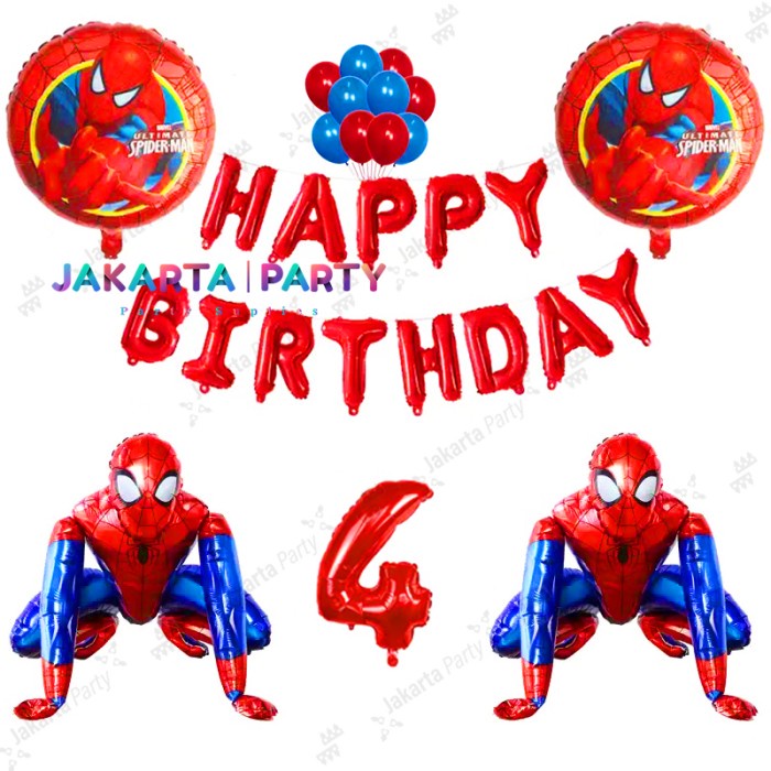 Paket Dekorasi Ulang Tahun Spiderman #3 / Paket Dekorasi Ultah