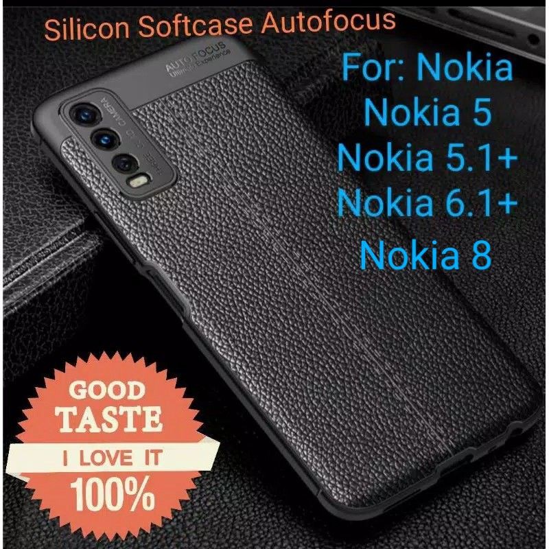 case nokia 5 5.1plus 6.1plus 8 Silicon Autofocus Leather Softcase Casing Cover jelly High Quality