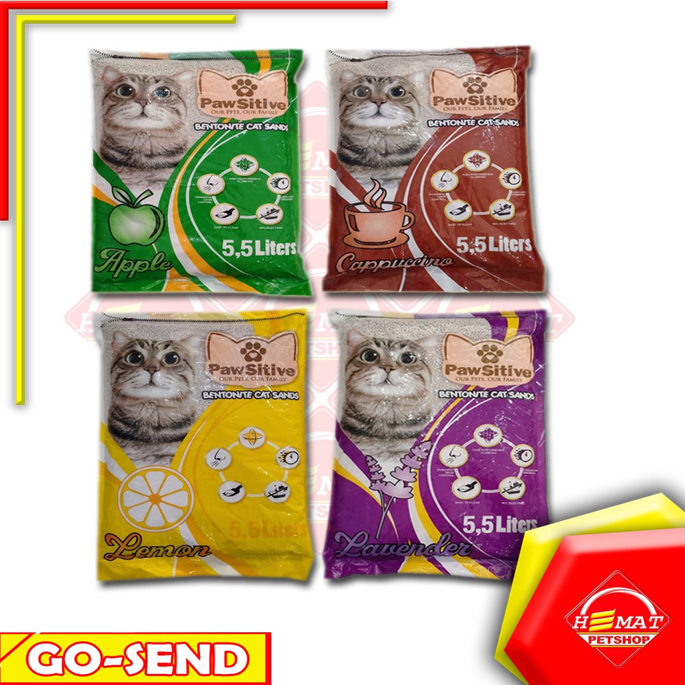 Pasir Kucing Wangi Pawsitive 5,5 Liter / Cat Litter Gumpal Wangi