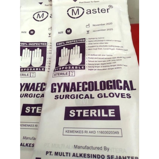 ☈ Master Sarung Tangan Gynaecological Steril Surgical Obgyn (Size M ❈
