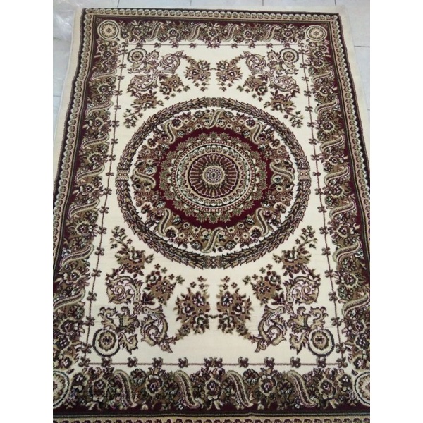 Karpet permadani red cream begian 120 x 160 cm