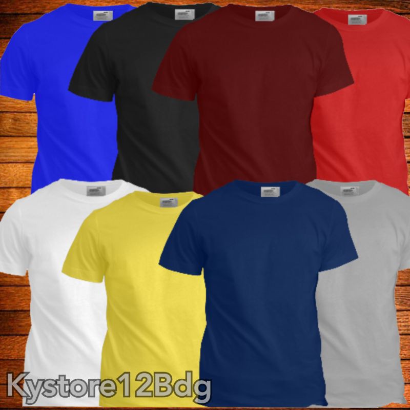 Kaos Polos Cotton Combad 30s Size S sampai XXL - custom nama