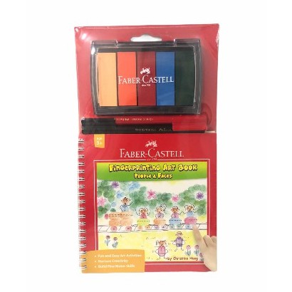 FINGER PAINTING FABER CASTELL FINGERPRINTING ART SET (ART BOOK &amp; CONNECTOR PEN)