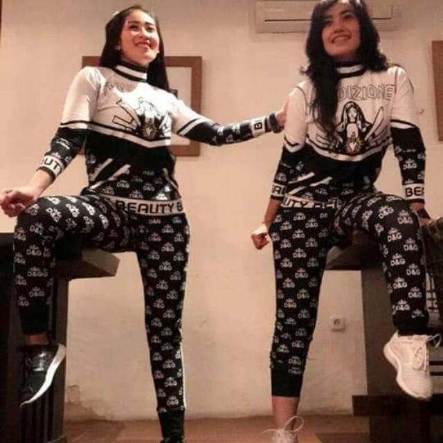 Baju sport/baju senam/baju aerobik LONG SLEEVE SXB D&G BEAUTY SPORT AND JOGGER