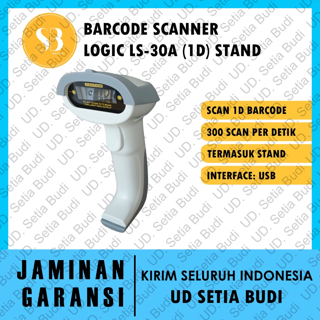 Barcode Scanner Logic LS 30A (1D) dengan Stand