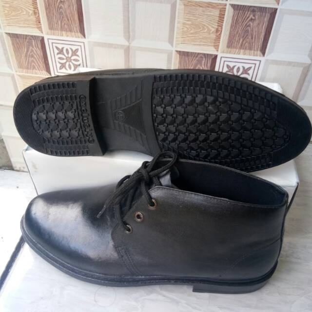 Sepatu pdh kulit boot kulit pdl fantopel vantofel kulit asli nyaman dipakai sol anti licin