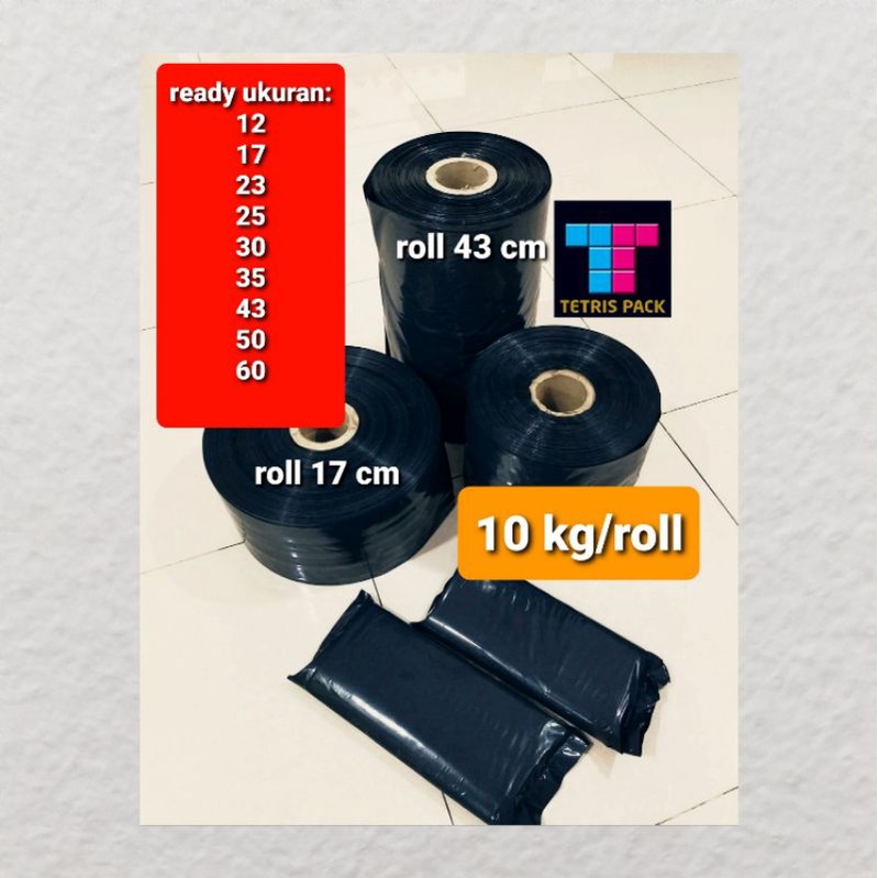 plastik hitam roll besar bahan super. isi 10 kg