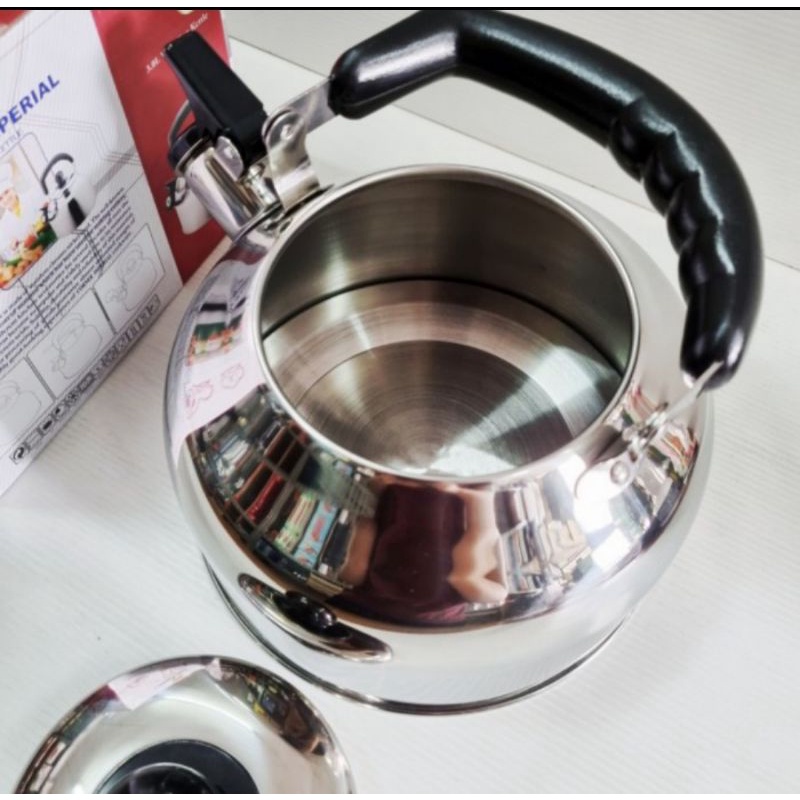 teko bunyi siul stainless IMPERIAL ORIGINAL / kettle / ketel ceret pemanas air imperial corner 3L 4L 5L 6liter  / TEKO STAINLESS TEBAL AWET