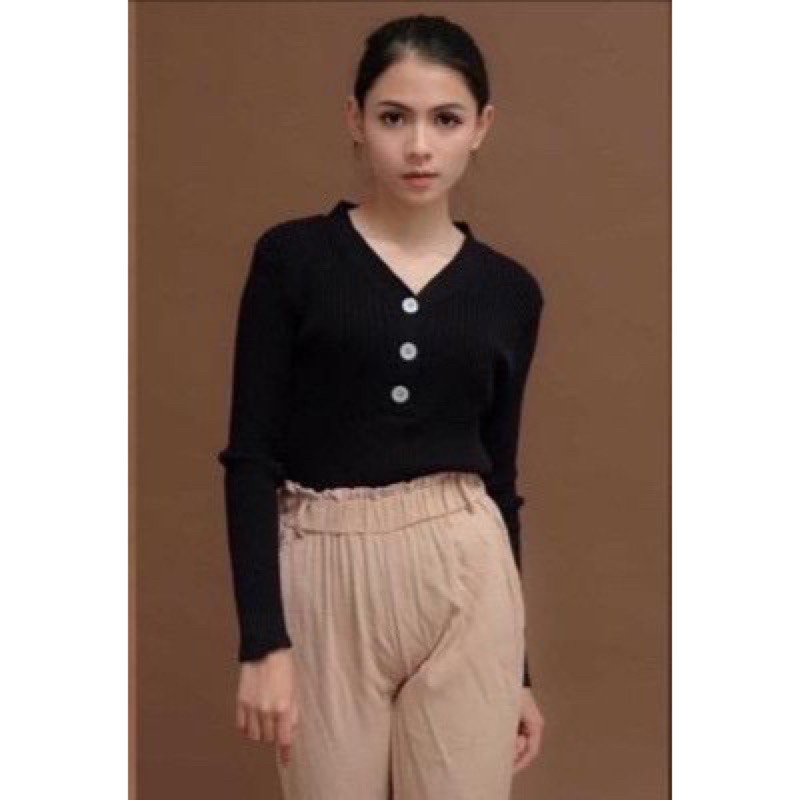 Baju Rajut oversize wanita lengan panjang fit knitted Fit To XL