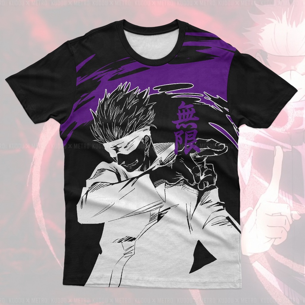 Tshirt Gojo Mugen FP Dryfit Black Anime Manga Jujutsu Kaisen Premium Unisex