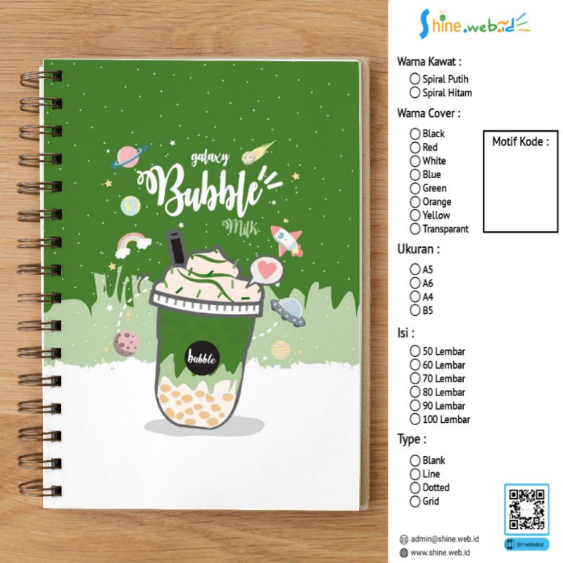 

100 Lembar Notebook Double Cover A5 Blank Line Daily Journal