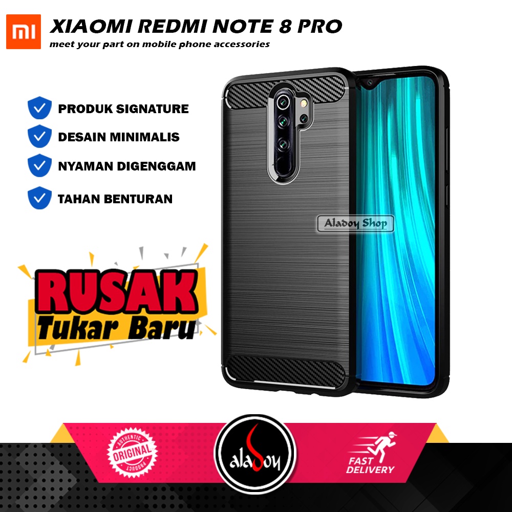 Case Xiaomi Redmi Note 8 Pro Ultra Slim Ipaky Carbon Premium Softcase Casing