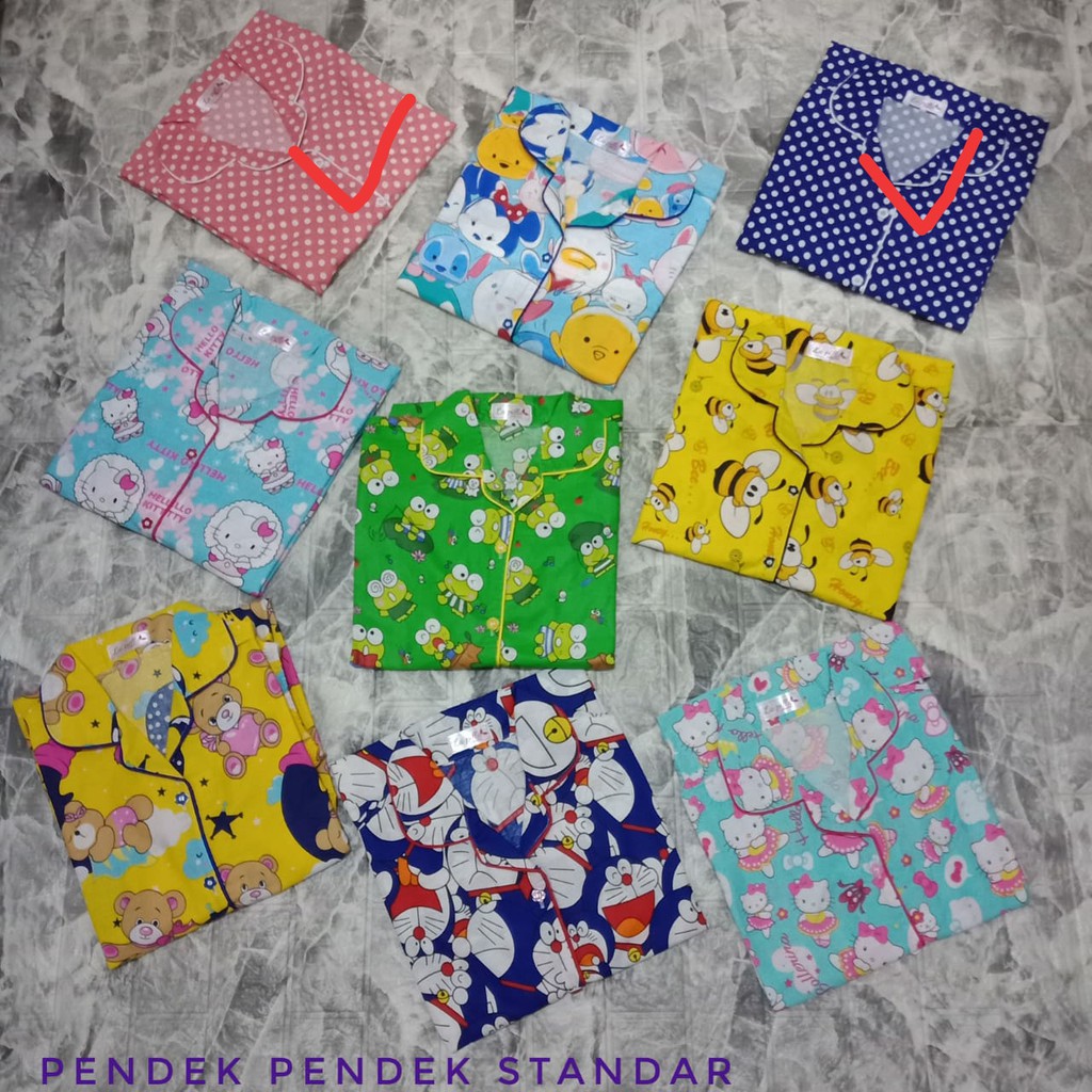 LA PILLA PIYAMA WANITA 1 SET PENDEK