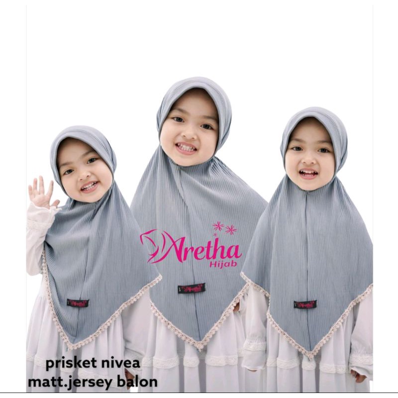 Hijab Instan Plisket Anak/Bergo Plisket anak By Aretha