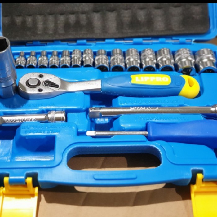 Lippro kunci sok set sock 21pcs 1/4 - 3/8 DR 6pt socket 21pcs