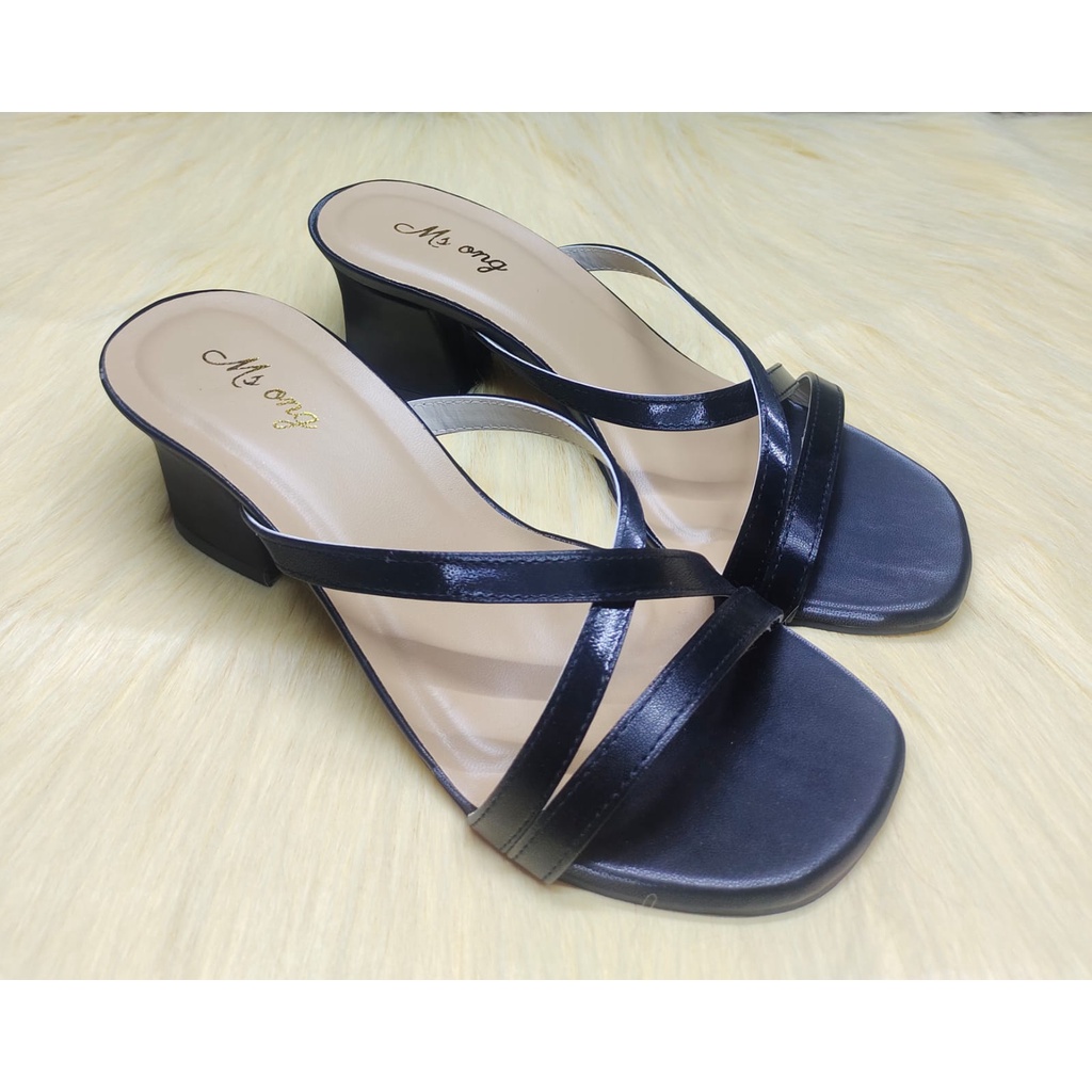 JY MSH 06 Sandal High Heels Hak Tahu Tali Silang Strappy Chunky Wanita Impor Murah