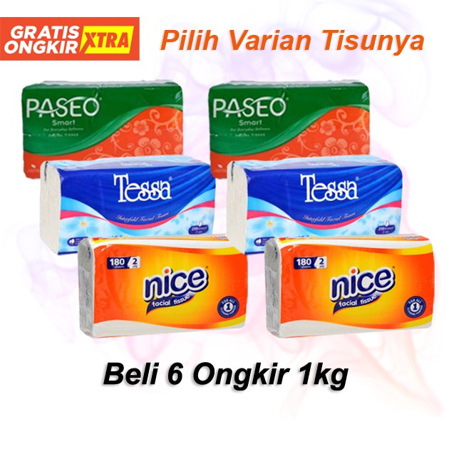 Tisue Paseo 250 Sheets Tisu Nice 180 Sheets 2ply Shopee Indonesia