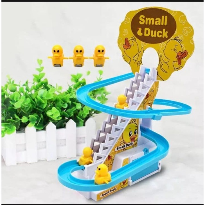 Mainan Anak Jolly Penguin Bebek Tangga Track Slide Free Baterai