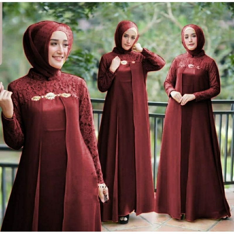 Baju lebaran 2021 Baju Muslim wanita Pakaian Muslim Syari Muslim Remaja Gamis Modis Wanita