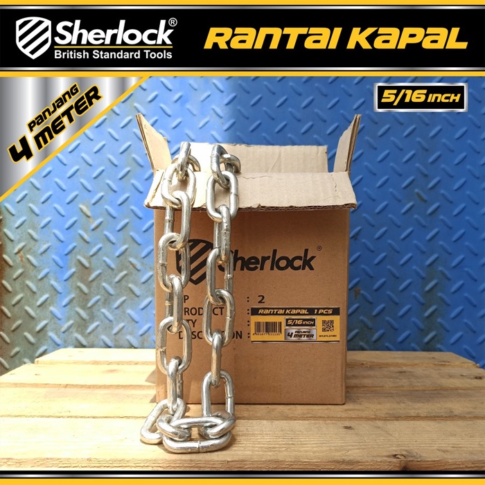 Rantai Besi / Kapal Galvanized 8 mm 5/16 inch Sherlock panjang 4 meter