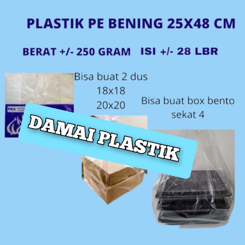 Kantong Pex Bawang Ukuran 25x48 Kantong Dus 18x18 20x20 22x22 Kantong Mika Bento