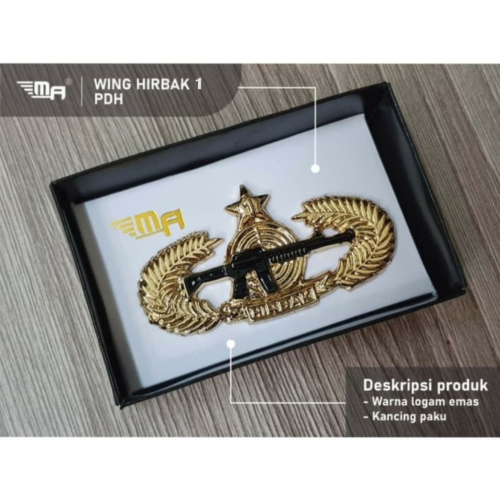 Brivet Wing Hirbak TNI AD Militer Brivet Pin Wing
