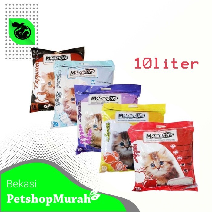 Pasir Kucing Gumpal Wangi Markotop 10Liter Cat Litter