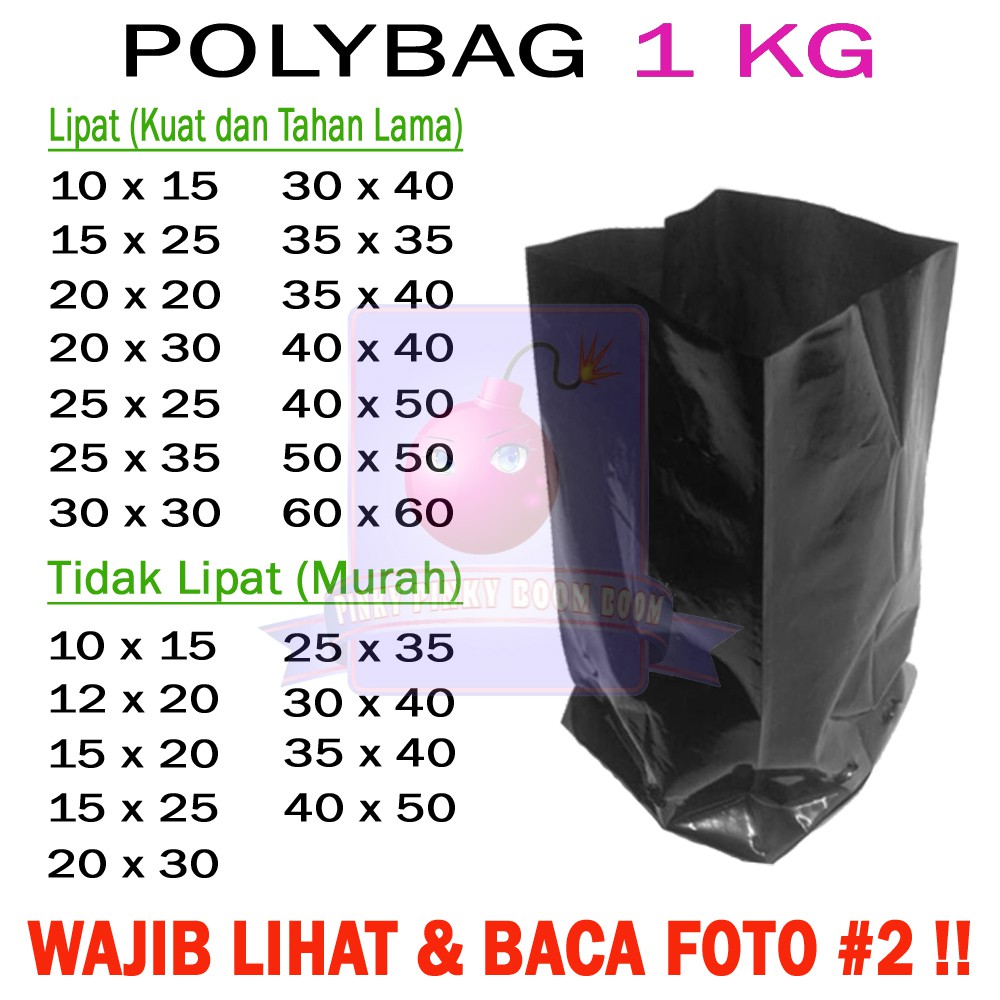 Polybag 1 kg Polybag / Polibag / Polibeg / Polibek / Kantong Tanaman / Plastik Tanaman