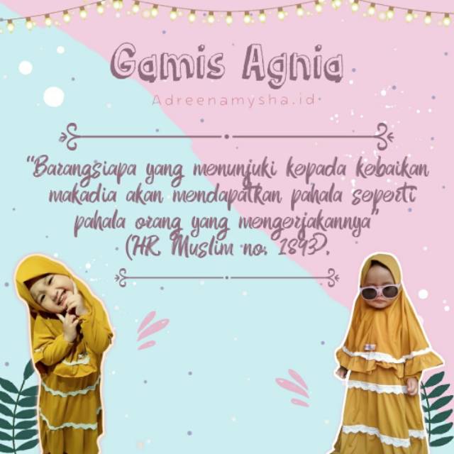 GAMIS AGNIA Size 0-4 Tahun / Busana muslim anak Gamis bayi dan anak anak