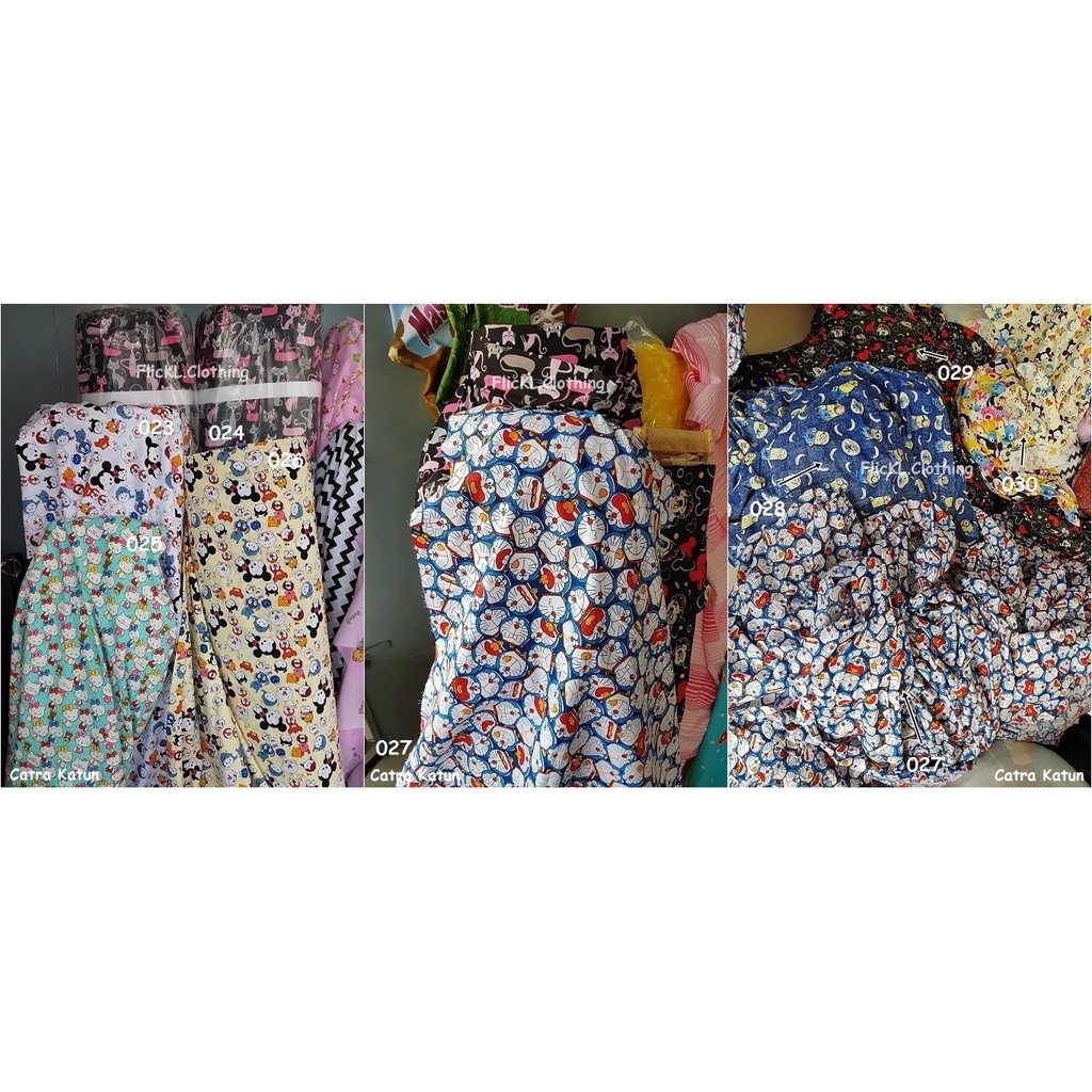 Bahan bahan Kain Catra Piyama Baju Tidur Kemeja Anak Sprei Motif Corak