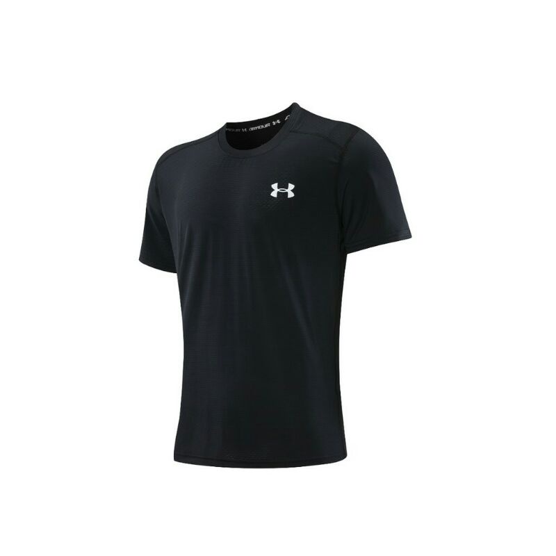 PAKAIAN OLAHRAGA PRIA HITAM KAOS ATASAN RUNNING TRAINING FITNESS SLIMFIT ELASTIS ARMOUR PRO COMBAT O