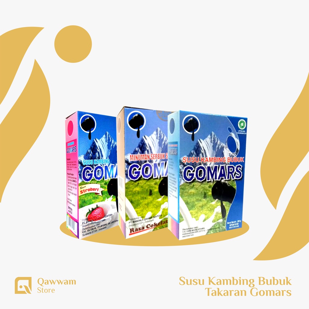 

GOMARS Susu Kambing Etawa Bubuk Takaran Rasa Original Vanila, Coklat, Strawberry 200g
