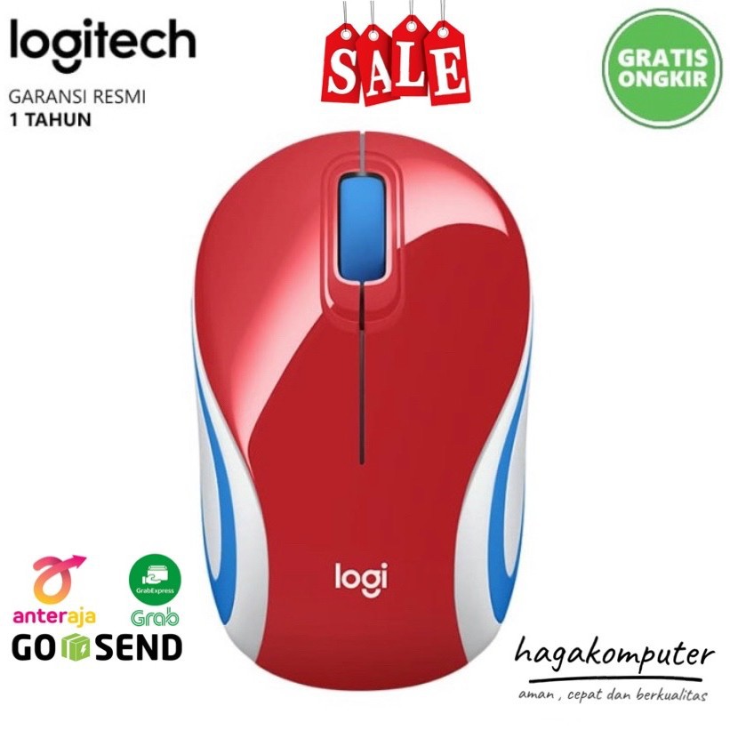 mouse wireless logitech m187 hitam garansi resmi 1 tahun