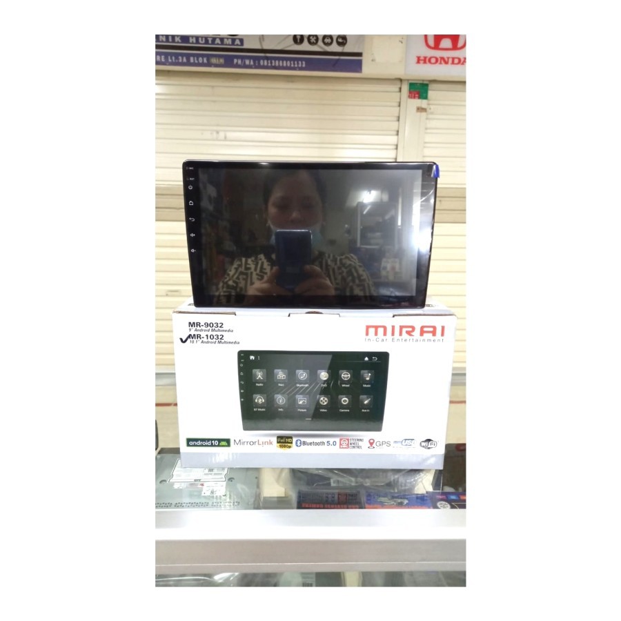 Headunit Android Mirai MR-1032 10 inch Double Din Tape mobil