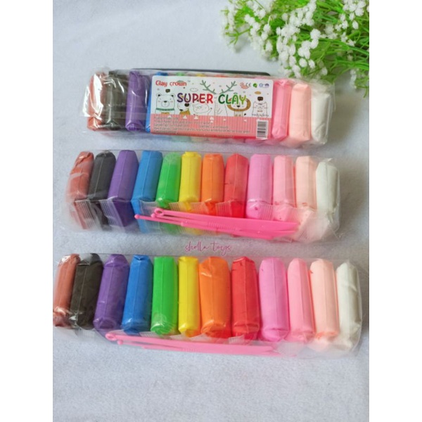 CLAY Mainan Anak isi 12 pcs Edukasi Slime clay Dough Color Play