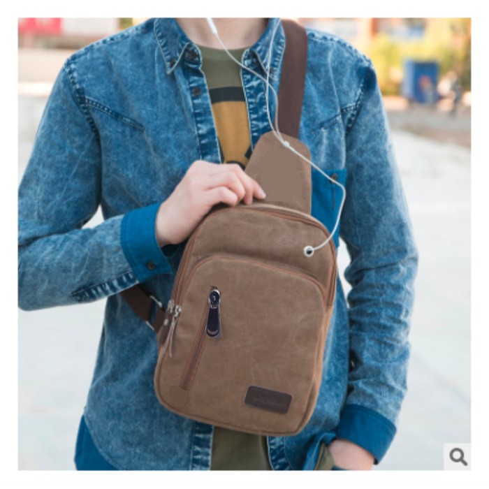 Tas slempang Pria Import Kanvas Militer