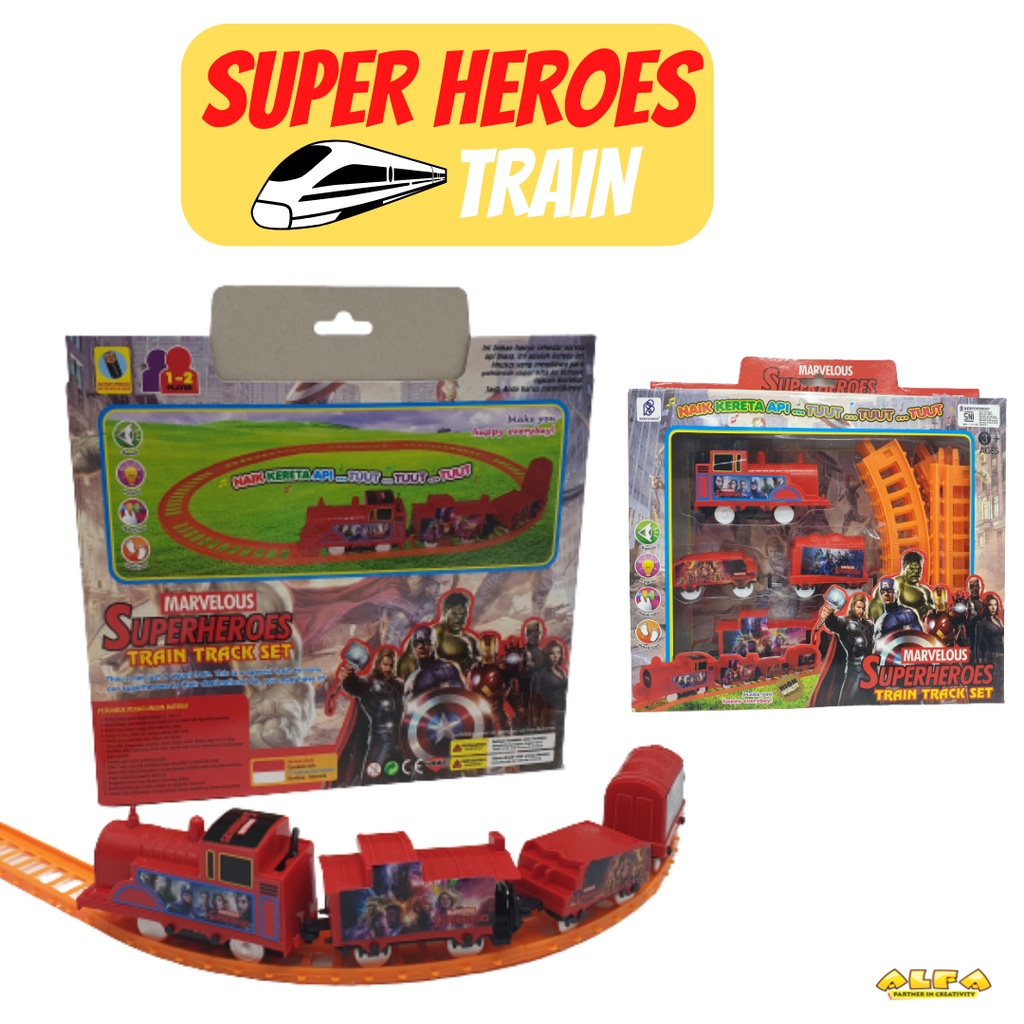 Toko Mainan ALFA Marvelous Super Heroes Train Track B/O BP9901