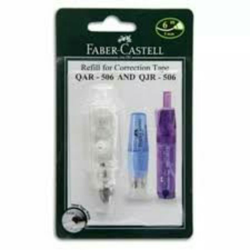 

( Ecer ) FABER CASTELL CORRECTION TAPE - REFILL TAPE - TIP EX / TIPEX KERTAS FREE REFILL SET