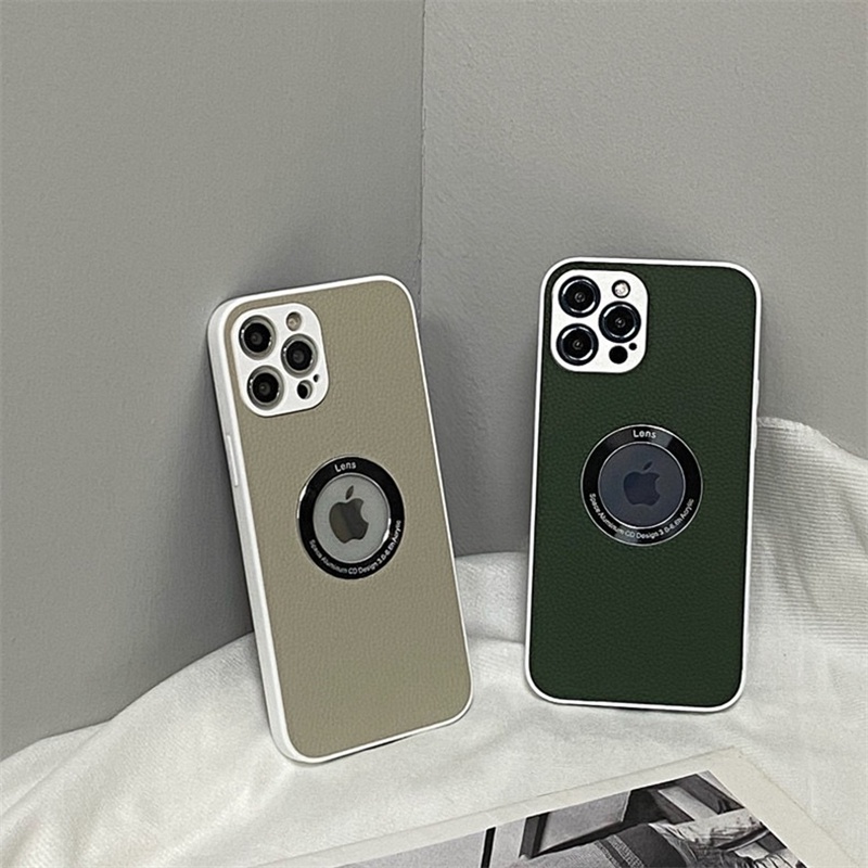 Casing iPhone 12 Pro MAX i11 Pro MAX X XR XS MAX 7 8 Plus Full cover Bahan Kulit Aksen Hollow