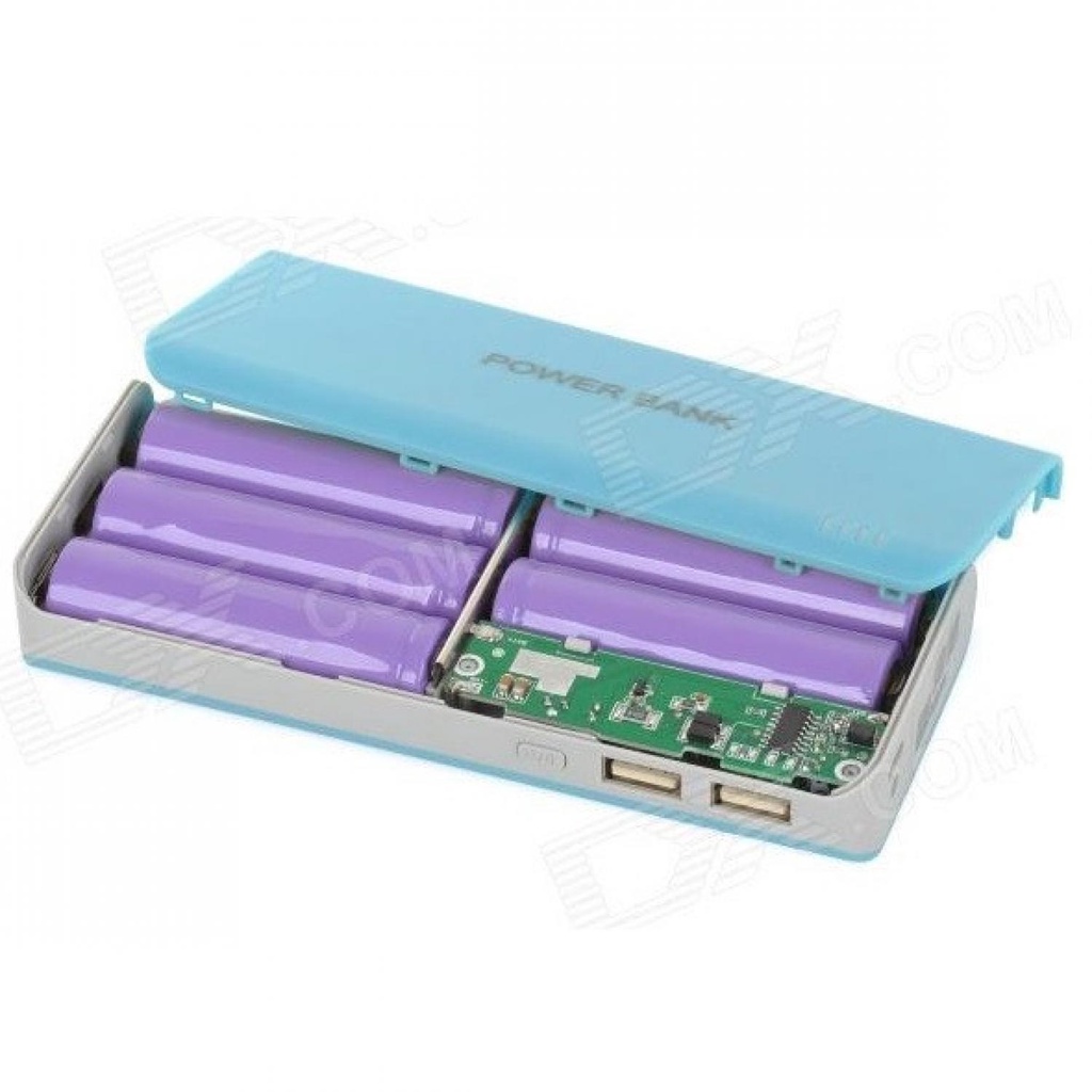 Case Power Bank untuk 5 PCS 18650 - C12-Biru