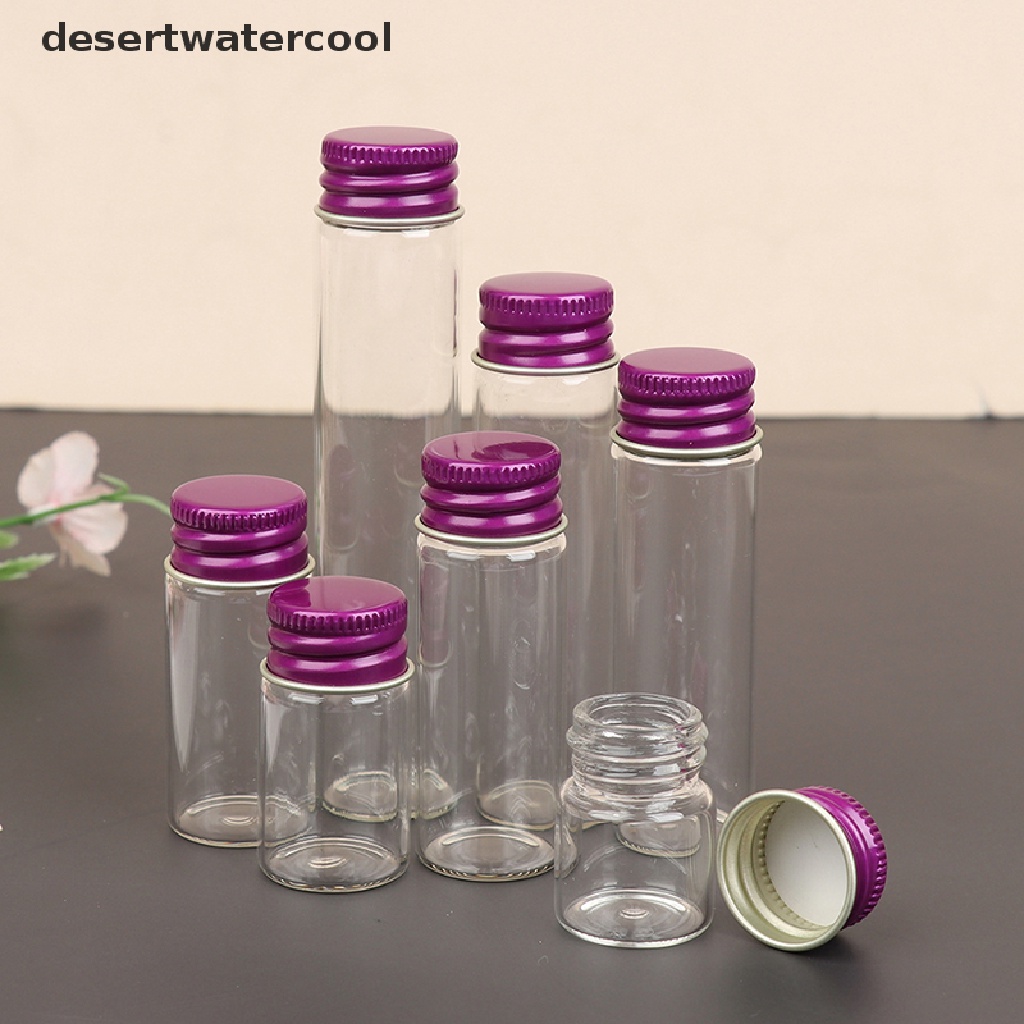 DEID 10Pcs 5/7/10/14/18/20/26ML Tiny Glass Jar Bottles with Aluminium Lid Storage Jar Martijn