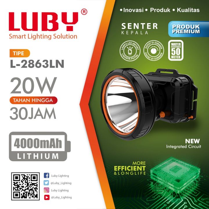 Luby L2863 Senter Kepala Super Terang / Headlamp Outdoor LED Waterproof