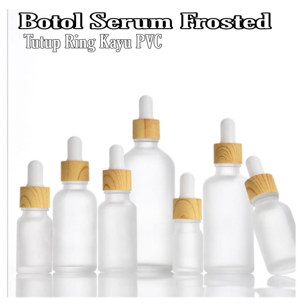 Botol Serum 20ml Botol Kosmetik Kecantikan Kaca Buram Doff Frosted Dof Frozen Dop 20 ml Pipet Kaca m
