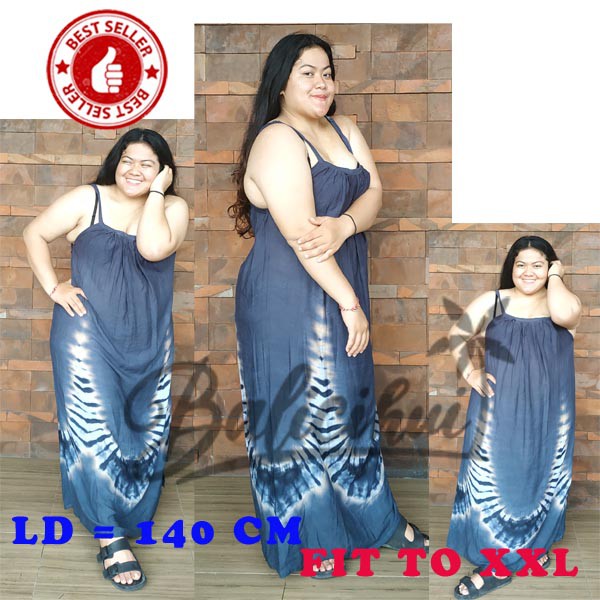 Balicihui Daster Jumbo Panjang Bali Tiedye Daster Jumbo Pelangi Fit To XXL Daster Jumbo Wanita