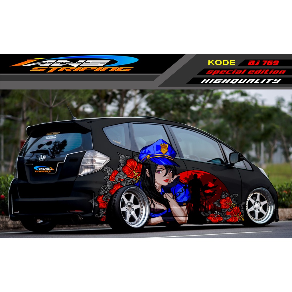 DECAL STICKER MOBIL HONDA BRIO AGYA JAZZ AVANZA YARIS / DECAL STICKER MOBIL JAZZ / STIKER MOBIL