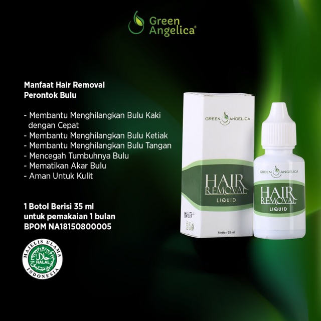 GREEN ANGELICA HAIR REMOVAL